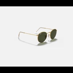 Ray-Ban Round Frame Sunglasses Gold Frame/Dark Green Lenses